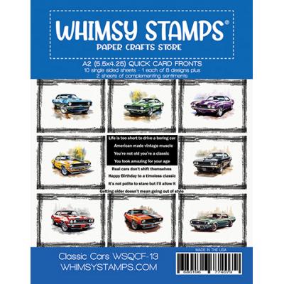 Whimsy Stamps Quick Card Fronts - Classic Cars